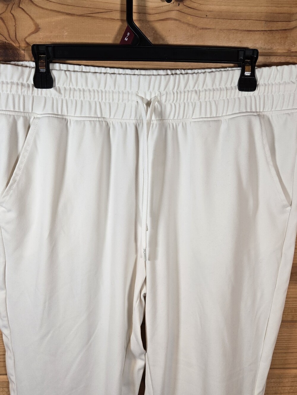 Yogalicious Lux Maya Illusion Jogger Ivory High Rise Drawstring Pants Women's XL